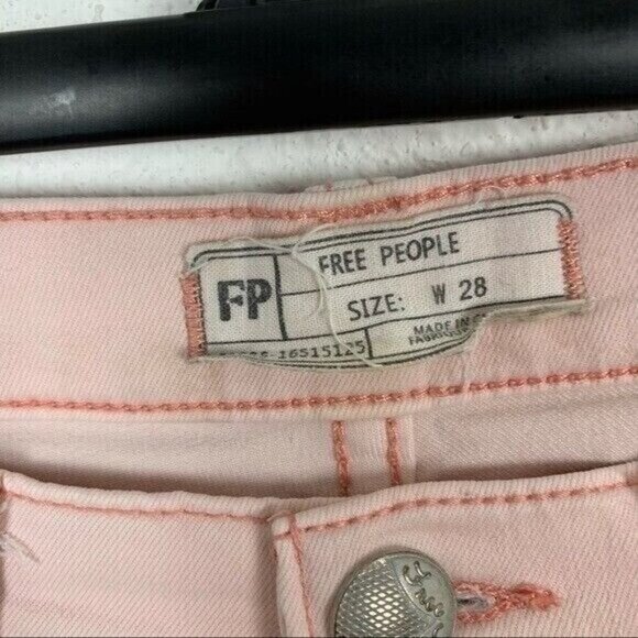 Free People Pink High Rise Ankle Skinny Jeans Stretch Casual Pants 28 - Picture 4 of 9